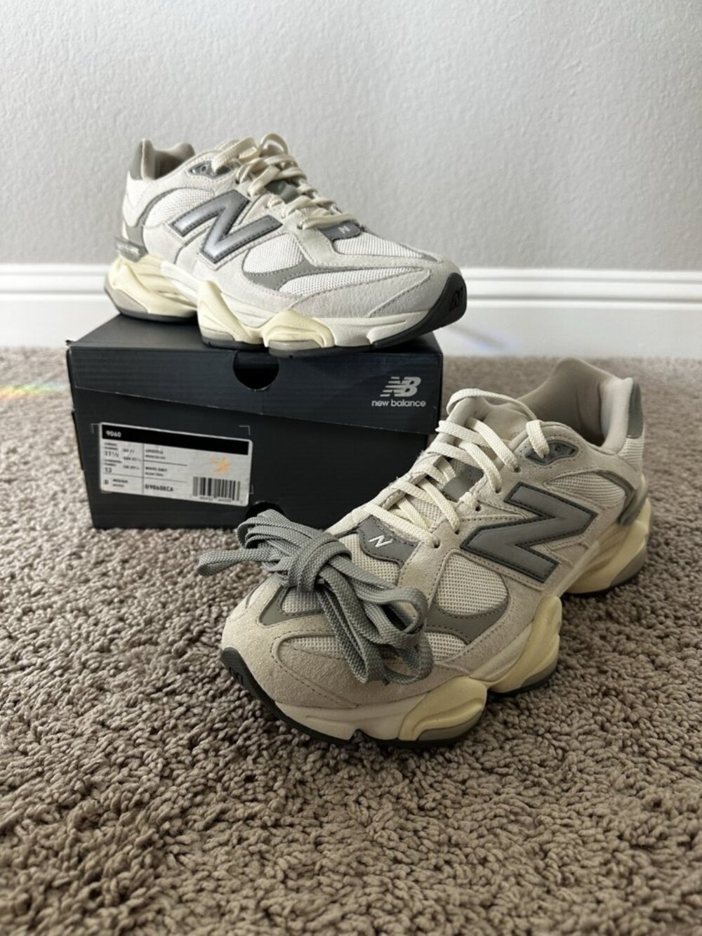 New Balance 9060 Sea Salt Concrete Men's 11.5 U9060ECA Worn Once With Box